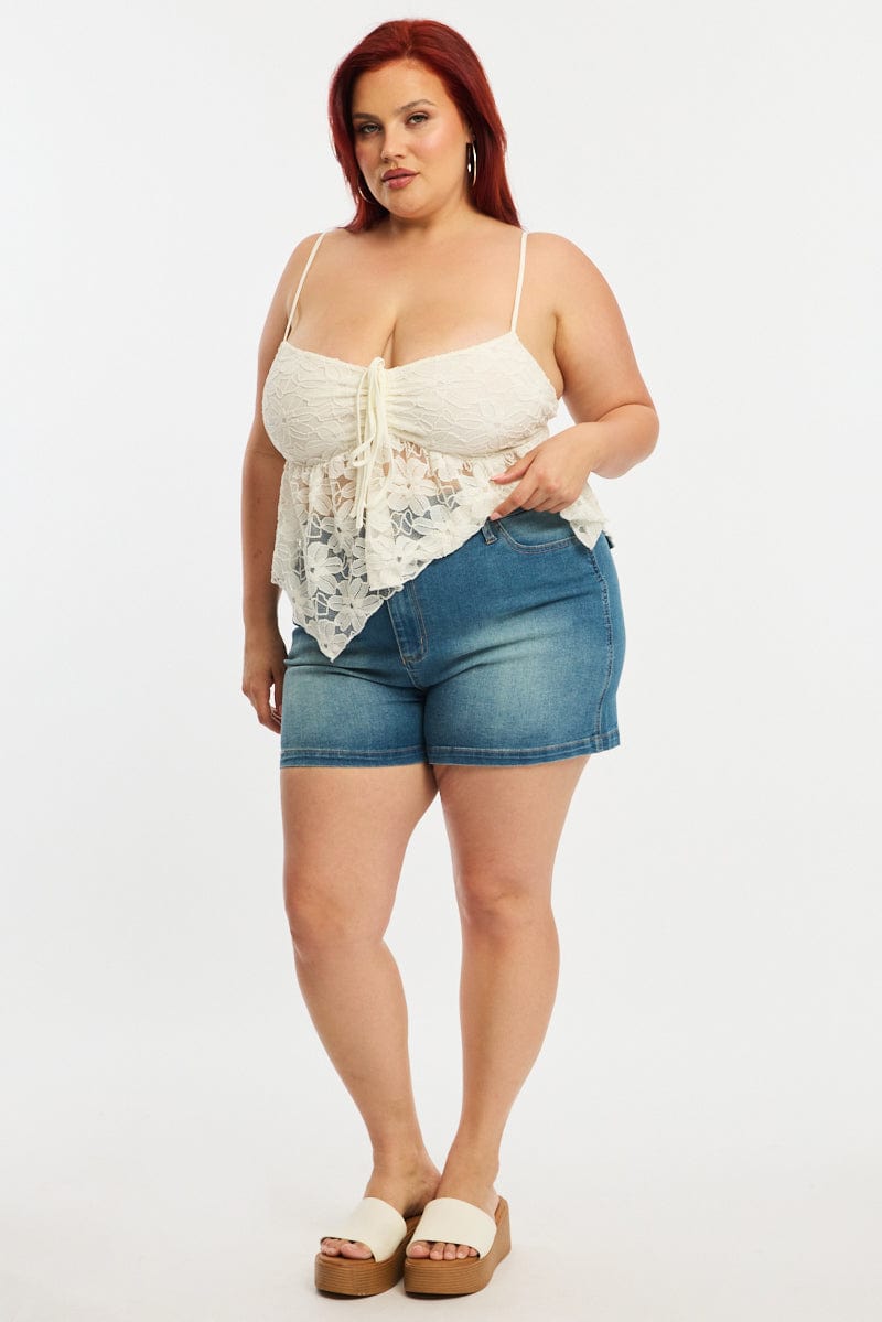 Denim Skinny Shorts for YouandAll Fashion
