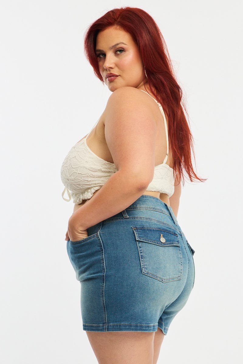Denim Skinny Shorts for YouandAll Fashion