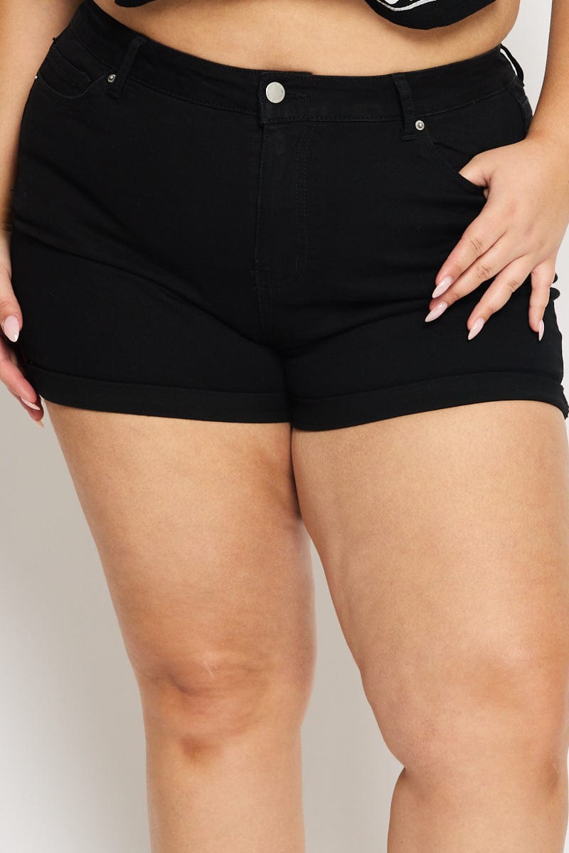 Denim Skinny Shorts Mid Rise for YouandAll Fashion