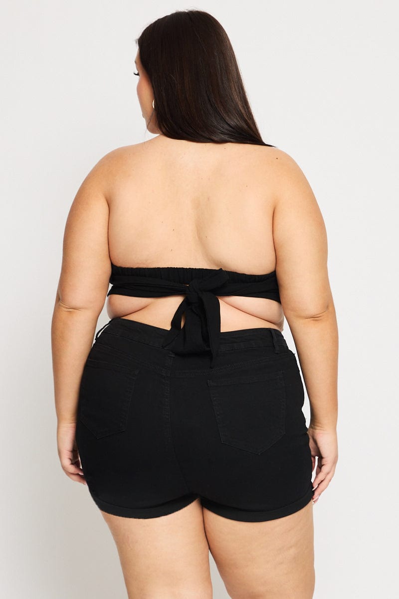Denim Skinny Shorts Mid Rise for YouandAll Fashion