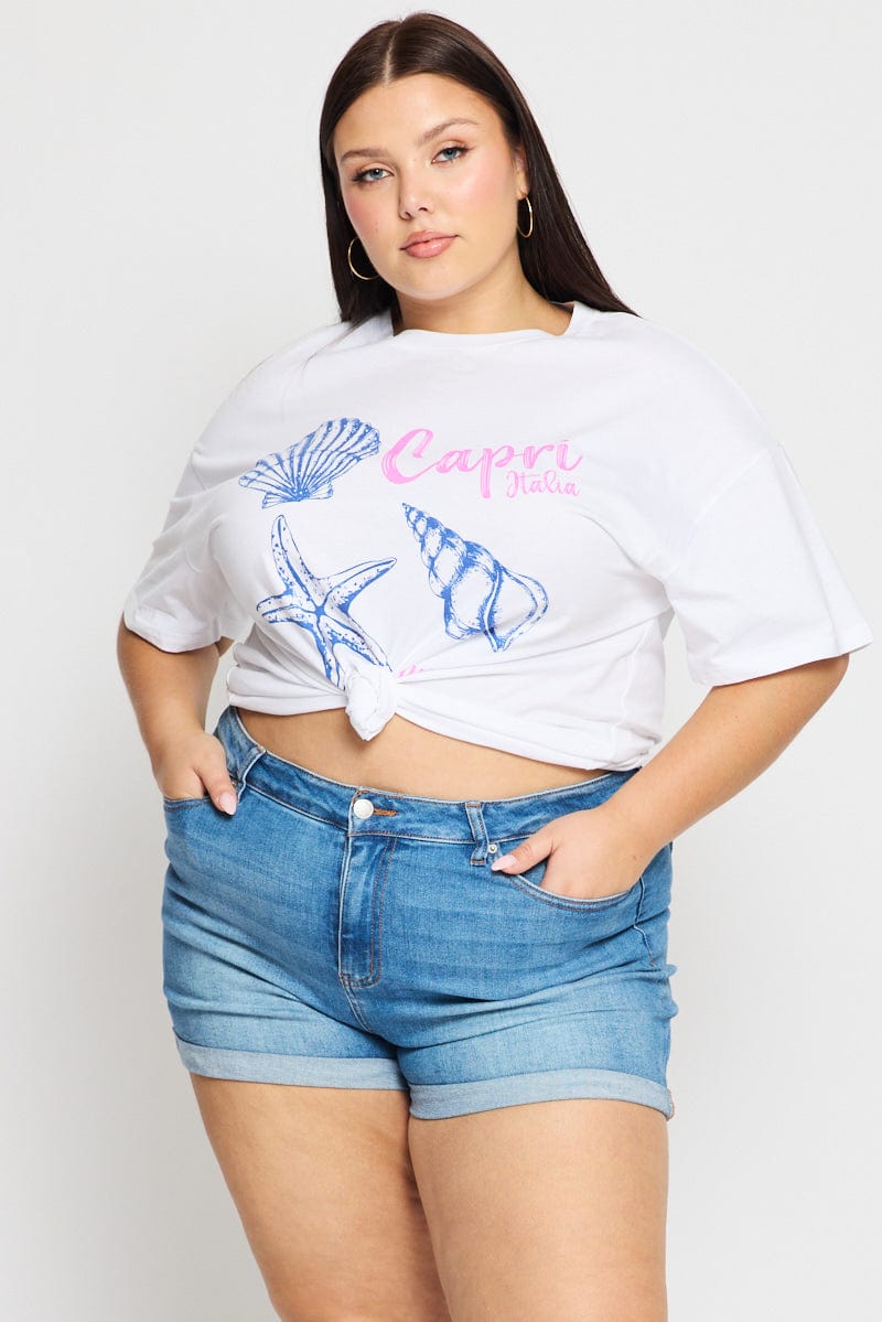 Denim Skinny Shorts Mid Rise for YouandAll Fashion