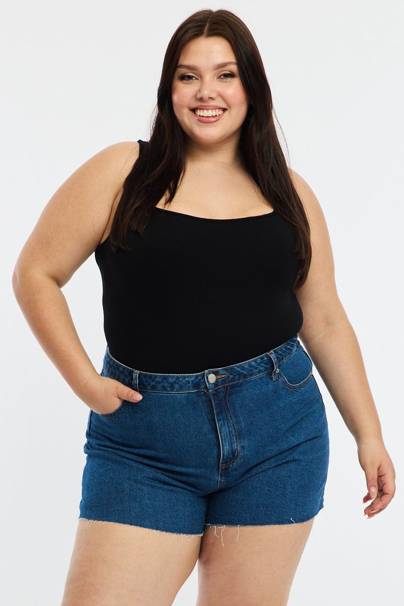 Denim Relaxed Shorts High Rise for YouandAll Fashion