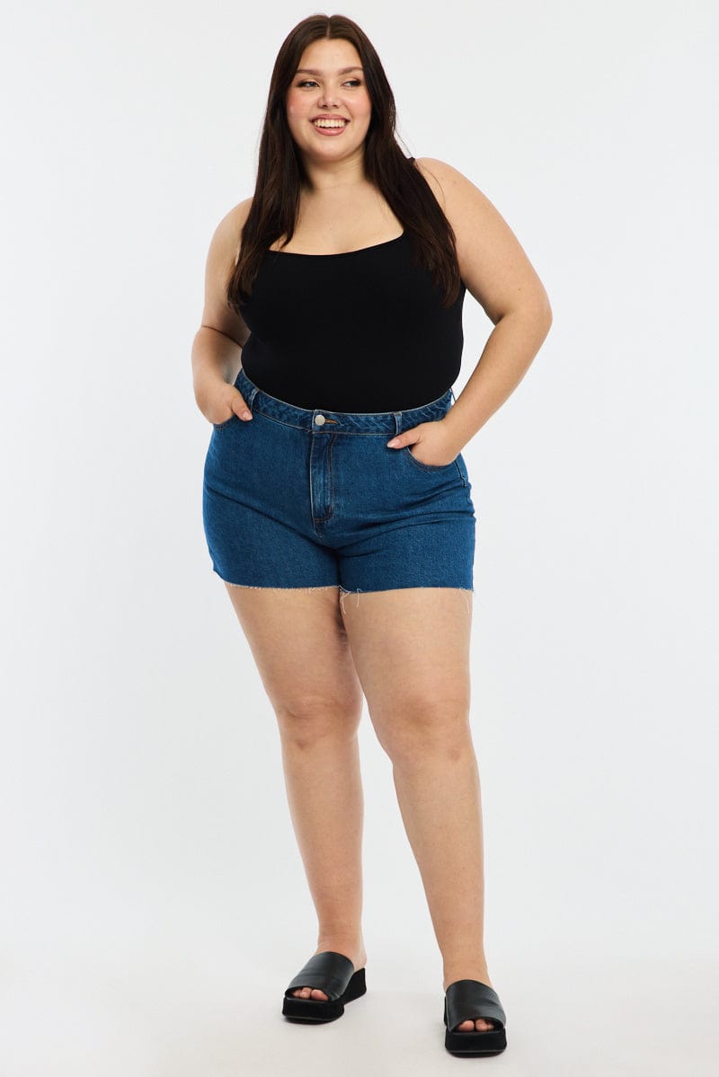 Denim Relaxed Shorts High Rise for YouandAll Fashion