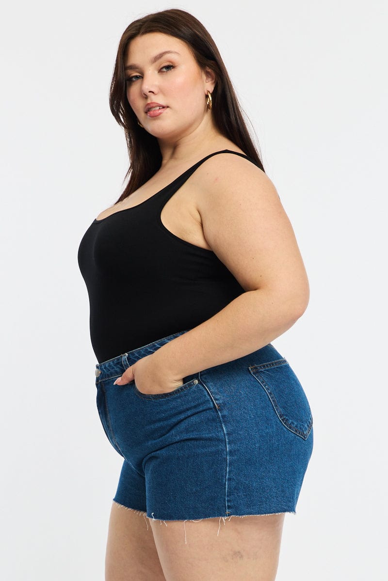 Denim Relaxed Shorts High Rise for YouandAll Fashion