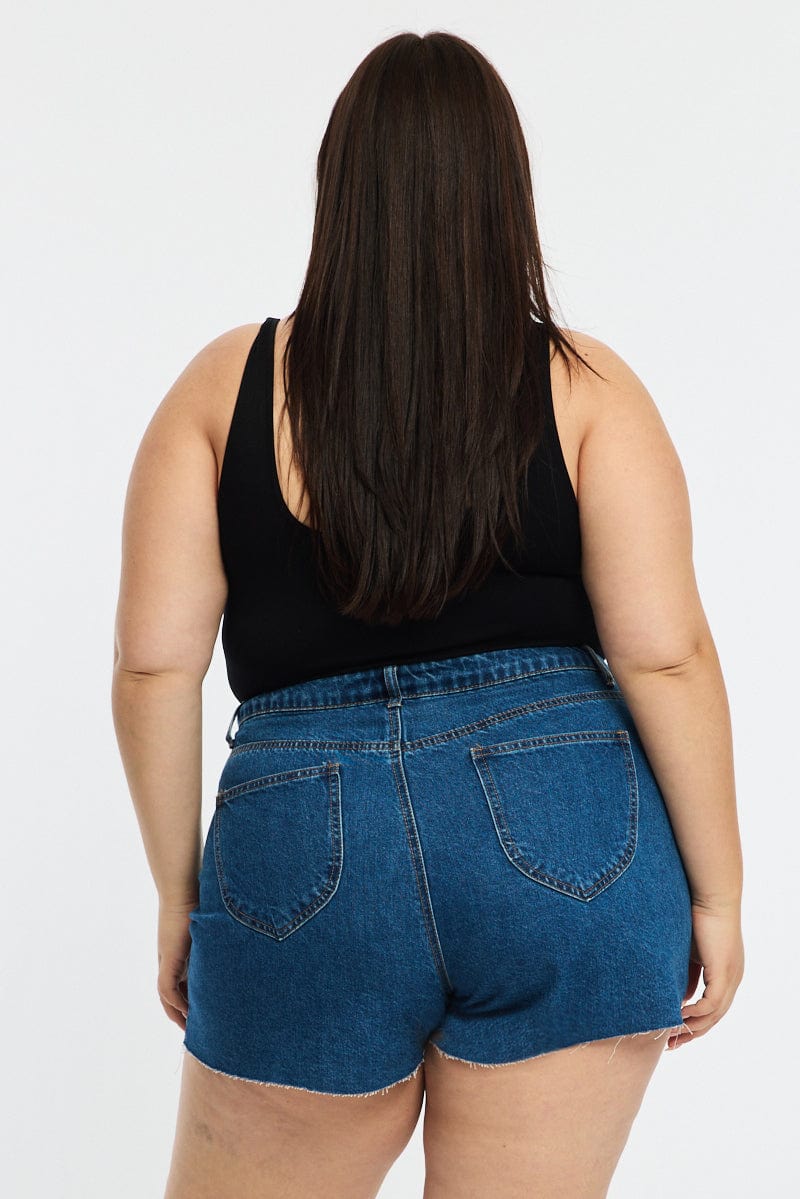 Denim Relaxed Shorts High Rise for YouandAll Fashion