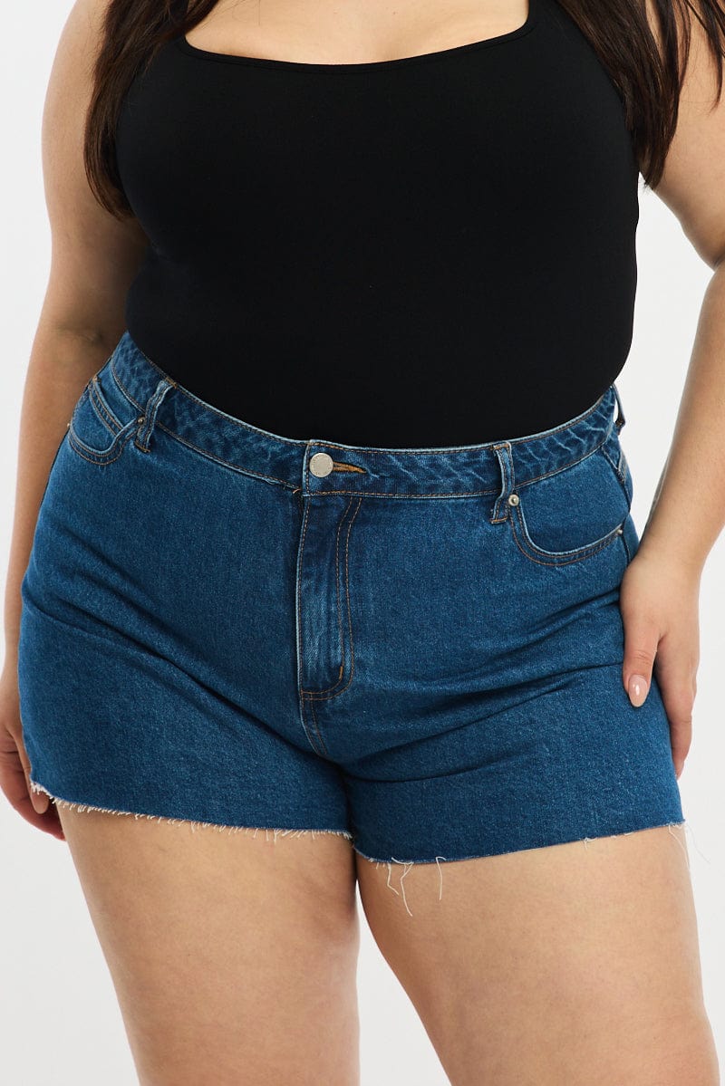 Denim Relaxed Shorts High Rise for YouandAll Fashion