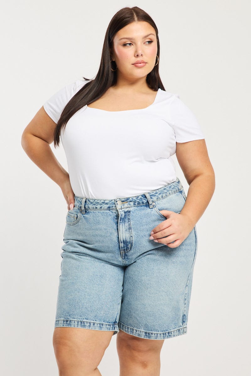 Denim Jorts Mid Rise for YouandAll Fashion