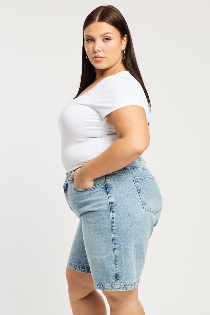Denim Jorts Mid Rise for YouandAll Fashion