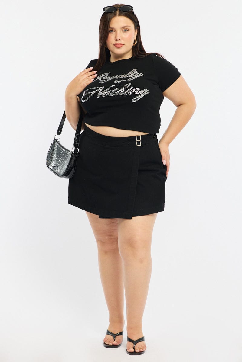 Black Denim Skorts for YouandAll Fashion
