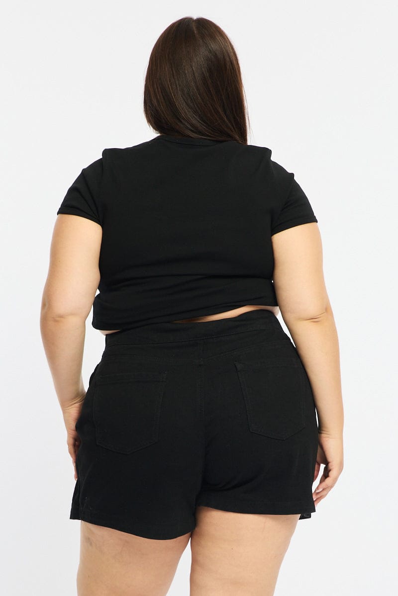 Black Denim Skorts for YouandAll Fashion