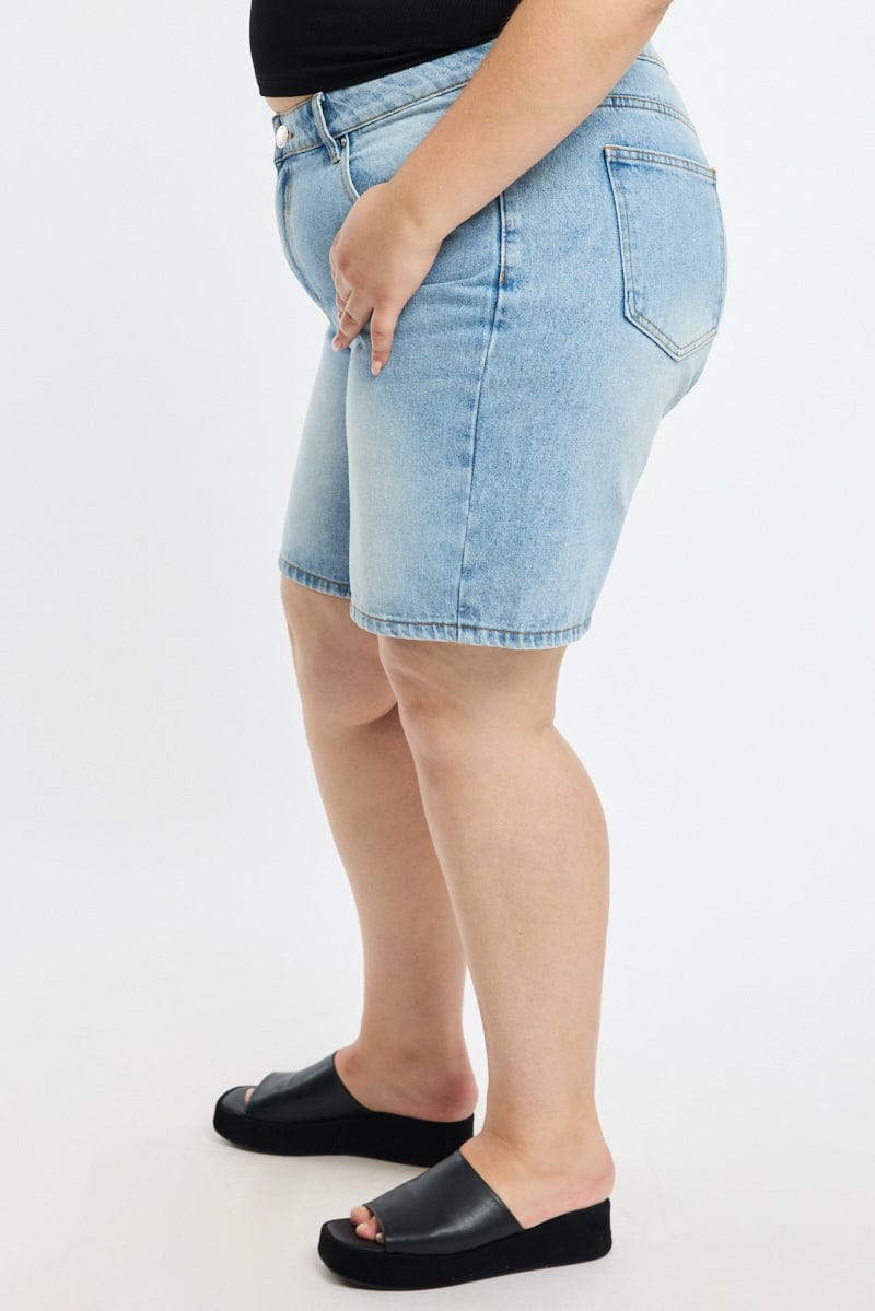 Denim Bermuda Shorts Mid Rise for YouandAll Fashion