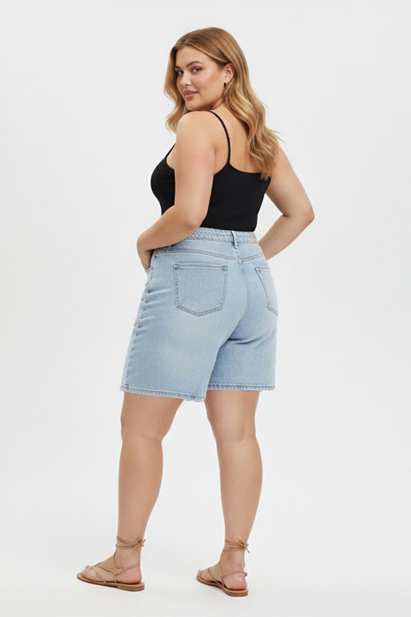 Denim Bermuda Shorts Mid Rise for YouandAll Fashion
