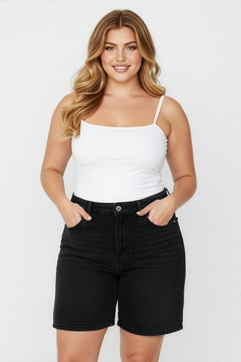 Denim Bermuda Shorts Mid Rise for YouandAll Fashion