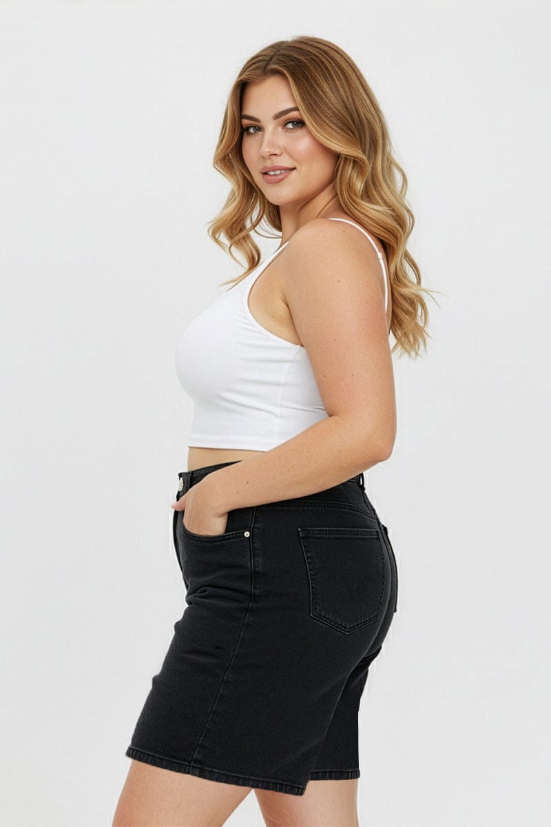 Denim Bermuda Shorts Mid Rise for YouandAll Fashion