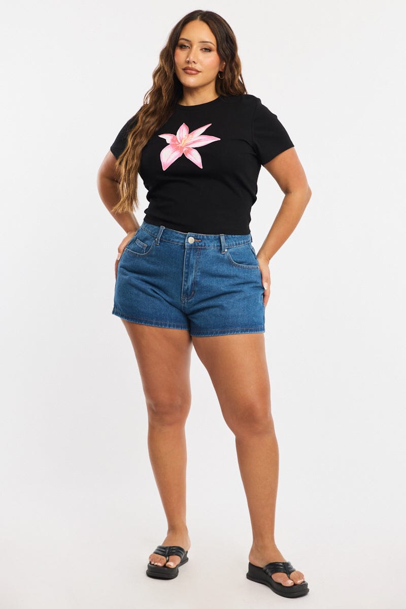 Denim Relaxed Shorts Low Rise for YouandAll Fashion
