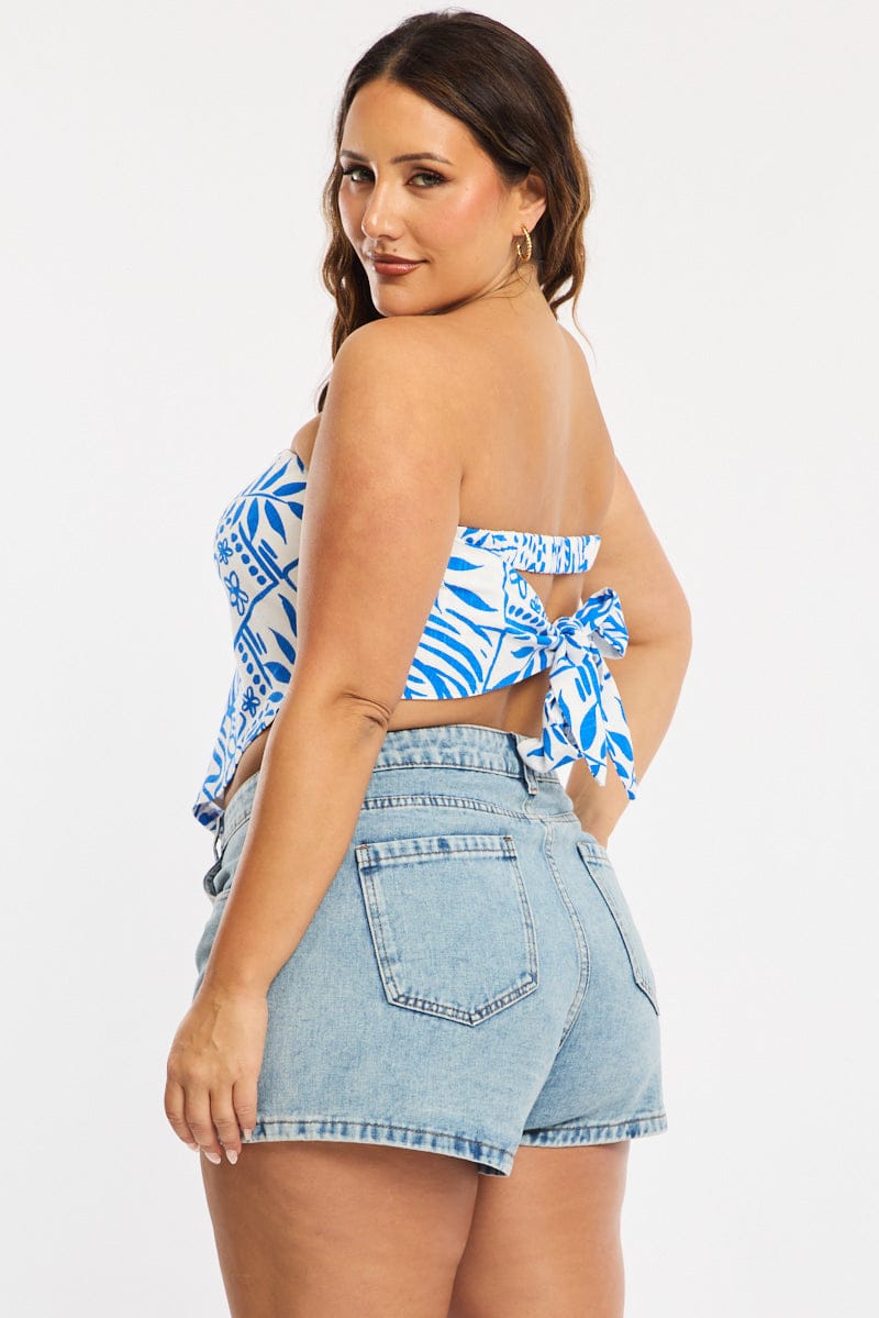 Denim Relaxed Shorts Low Rise for YouandAll Fashion