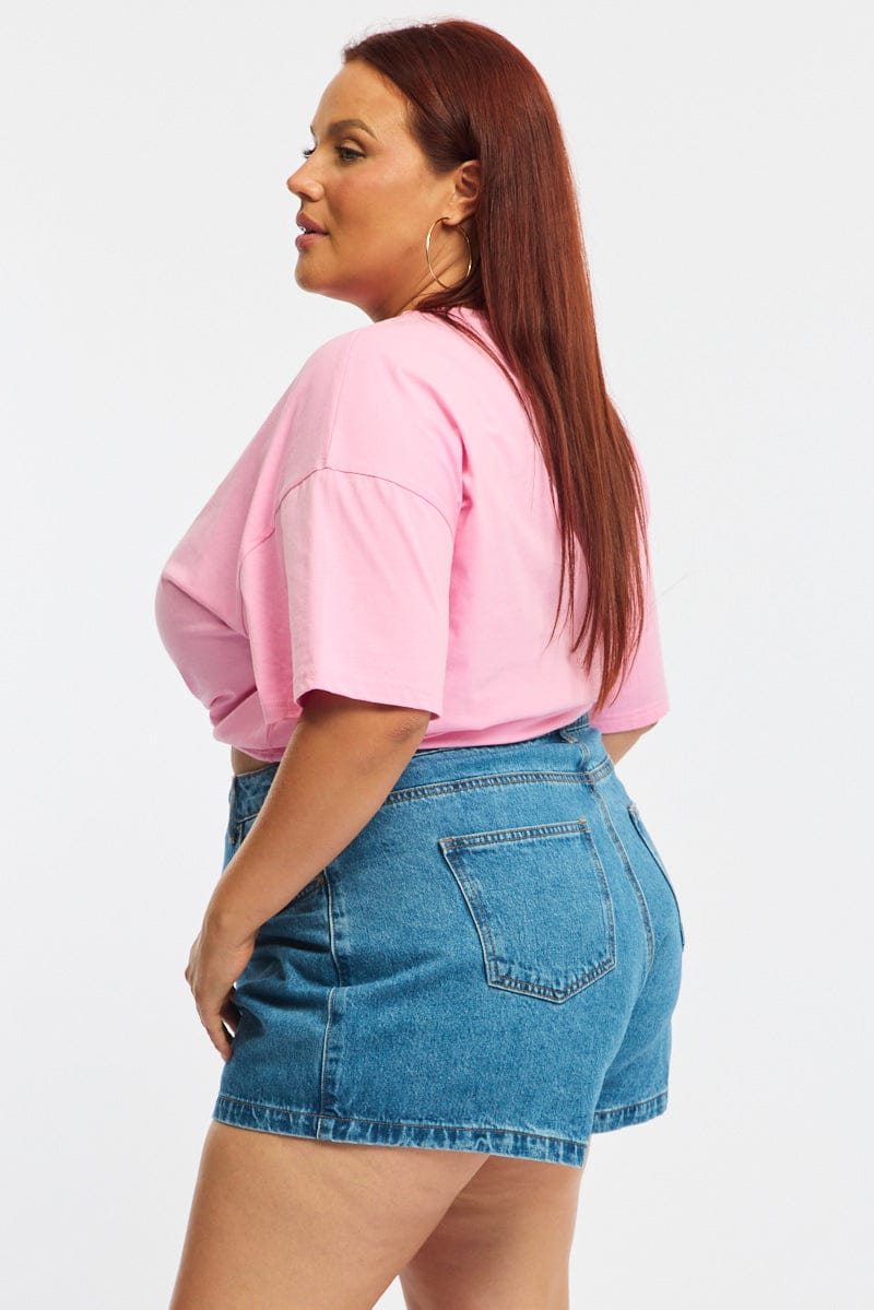 Denim Relaxed Shorts Mid Rise for YouandAll Fashion