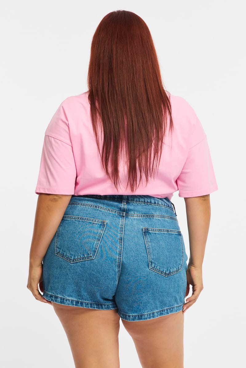 Denim Relaxed Shorts Mid Rise for YouandAll Fashion