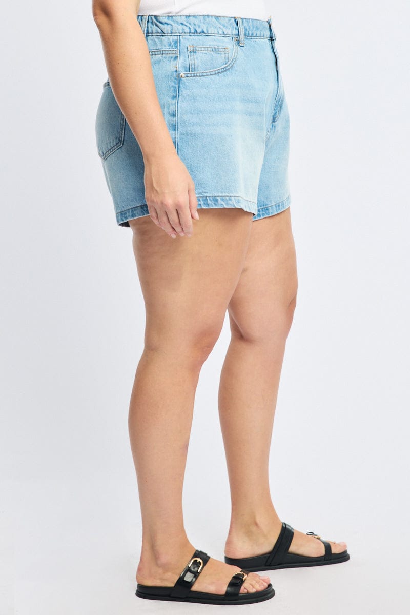 Denim Relaxed Shorts Mid Rise for YouandAll Fashion