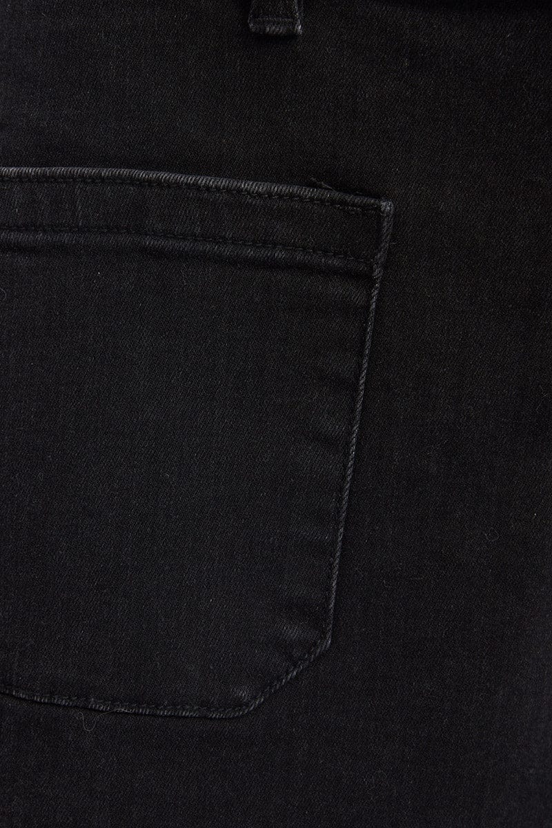 Denim Mini Shorts Mid Rise Outpocket for YouandAll Fashion