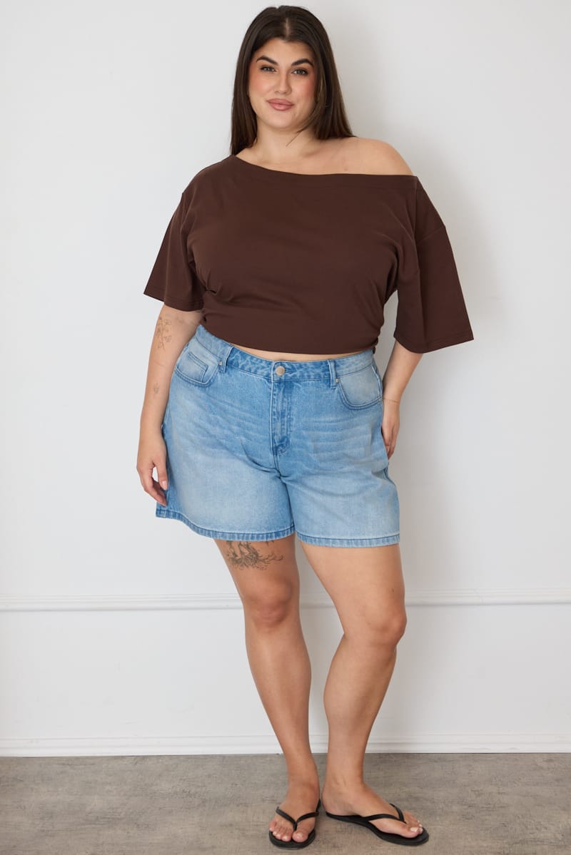 Denim Relaxed Shorts High Rise for YouandAll Fashion