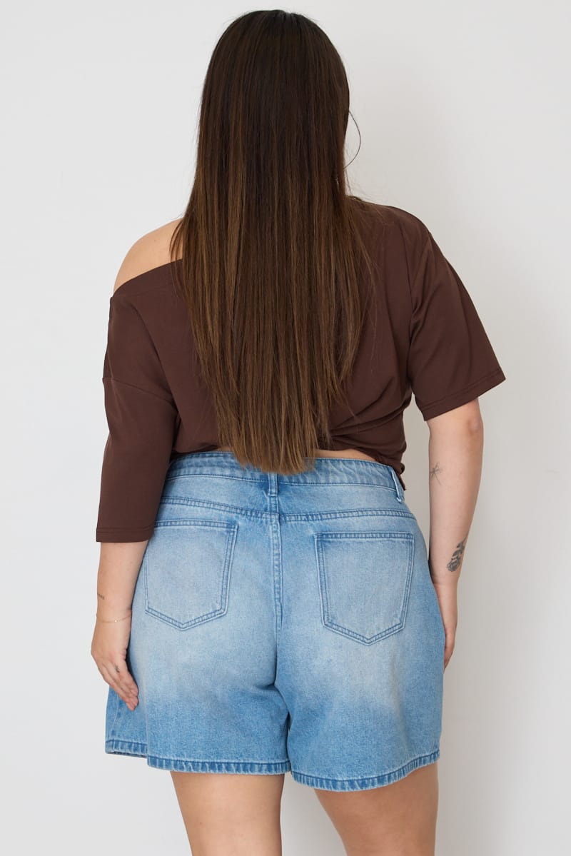Denim Relaxed Shorts High Rise for YouandAll Fashion