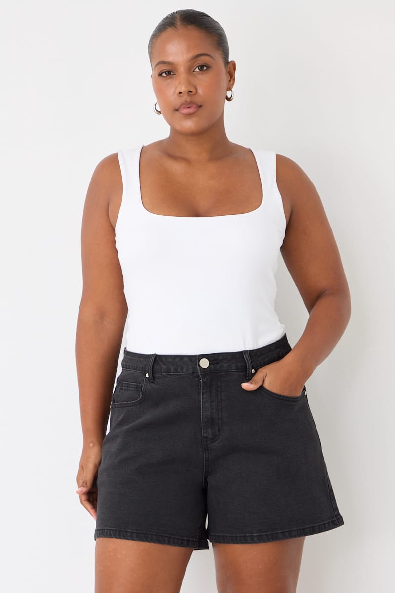 Denim Relaxed Shorts Mid Rise for YouandAll Fashion