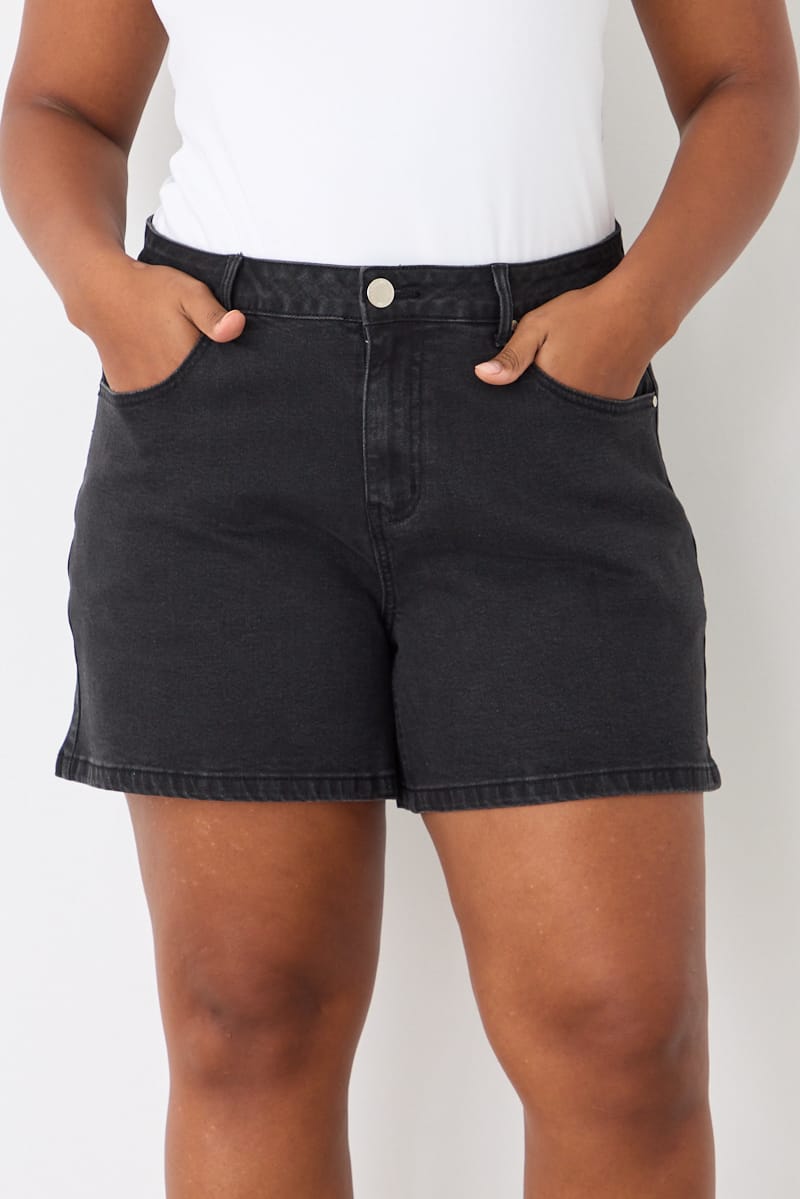 Denim Relaxed Shorts Mid Rise for YouandAll Fashion