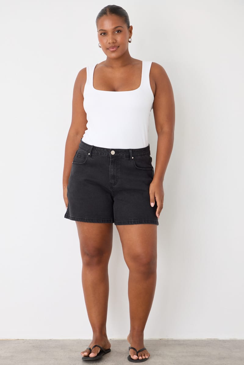 Denim Relaxed Shorts Mid Rise for YouandAll Fashion
