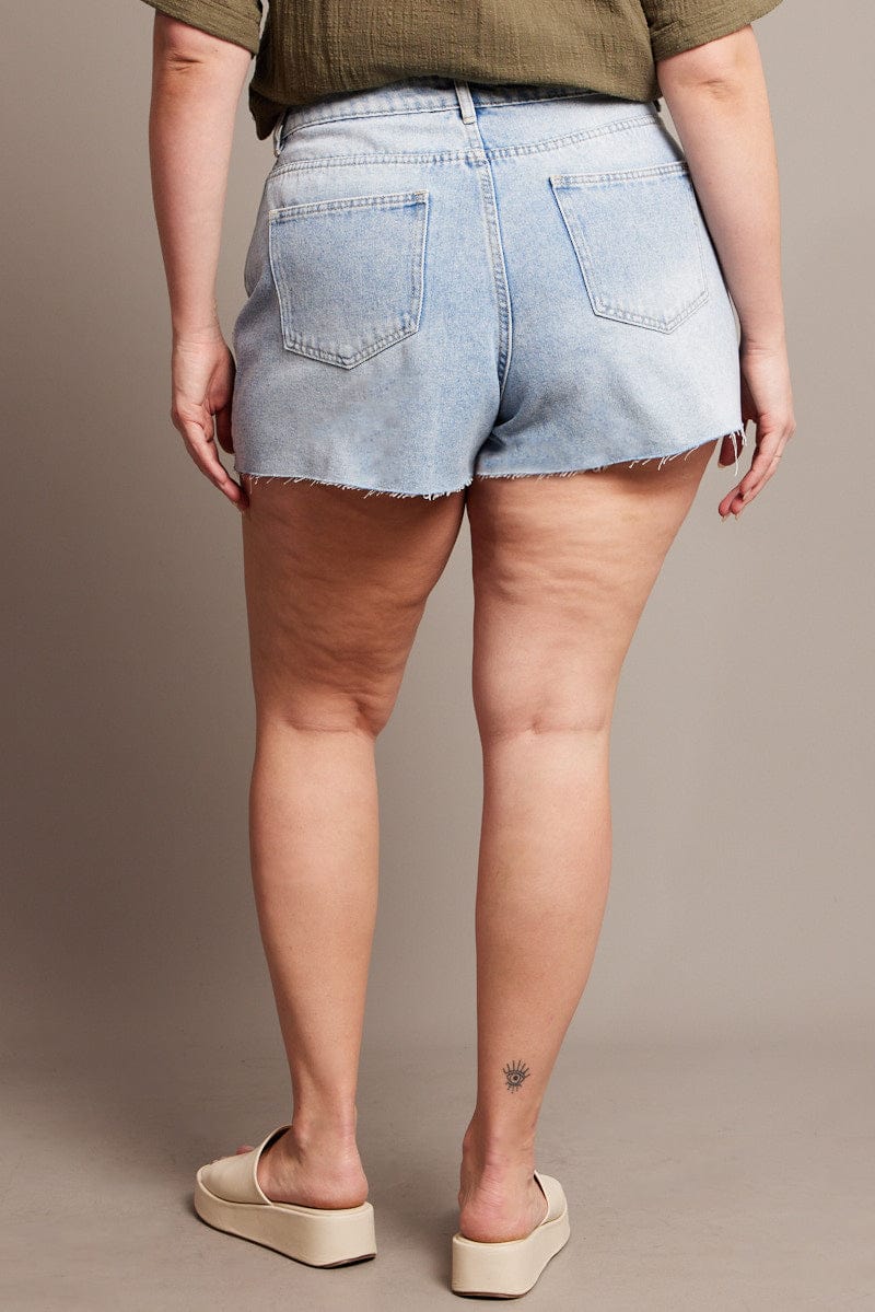 Denim Relaxed Shorts High Rise for YouandAll Fashion