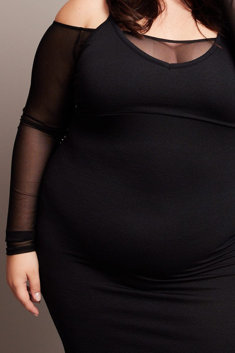 black cold shoulder bodycon dress Sexy Black Lace Dress - Black Bodycon Dress - Cold Shoulder Dress