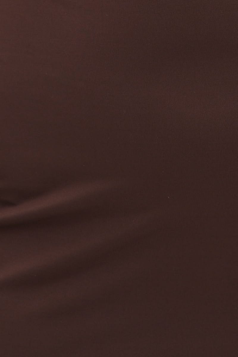 Brown Bodycon Dress One Shoulder Jersey for YouandAll Fashion