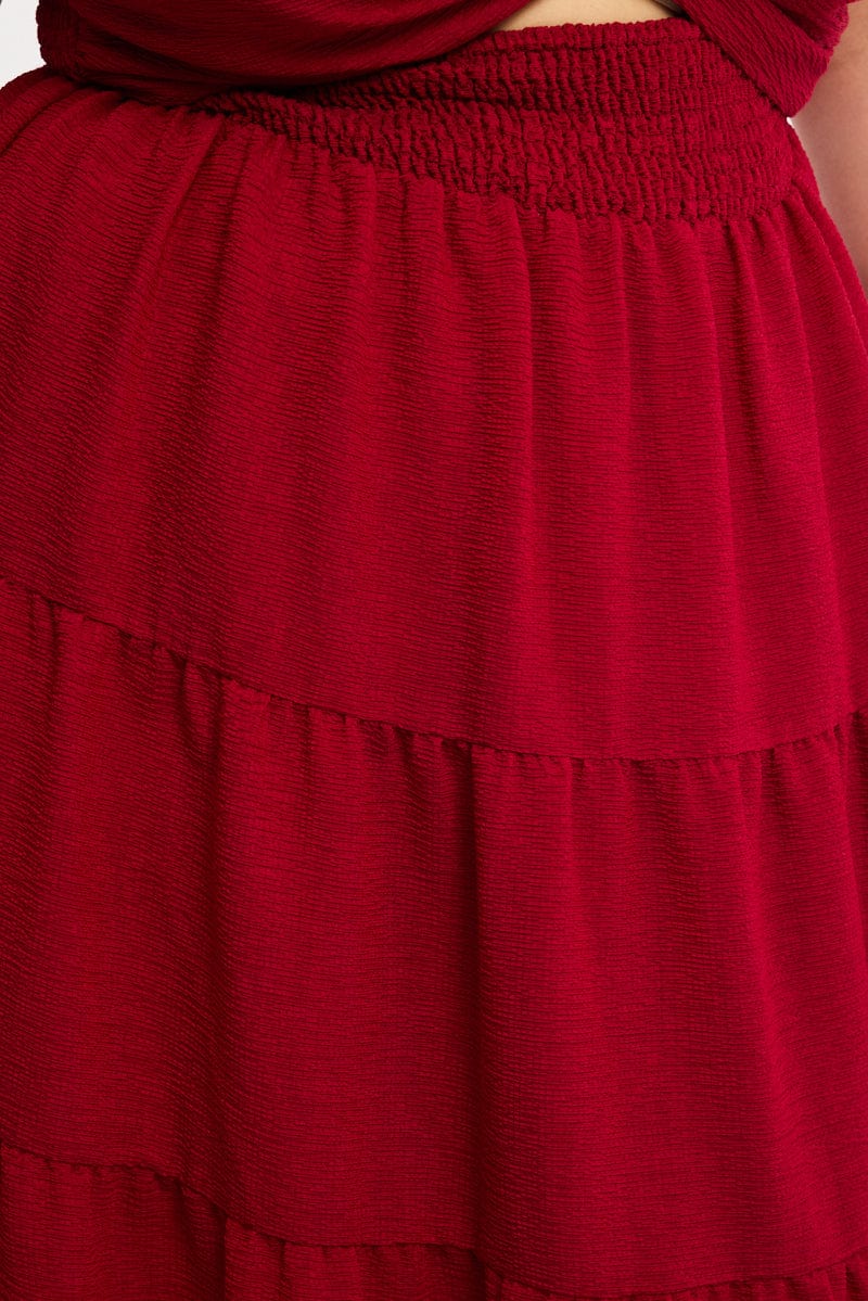 Red Maxi Dress Short Sleeve Cut Out for YouandAll Fashion