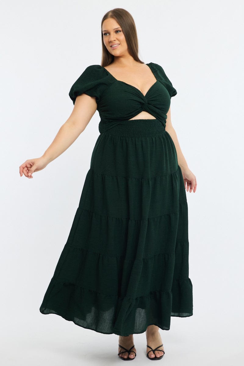 lime green casual dress Lime Green Embroidered Tiered Dress for Women – Elegant Casual Wear Light Green / Cotton / XL