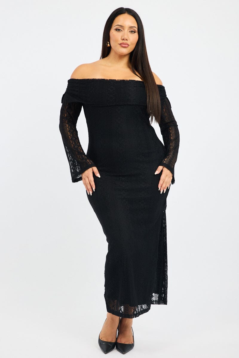 Black Lace Off Shoulder Dress | You & All Black Lace Off Shoulder Dress | You & All