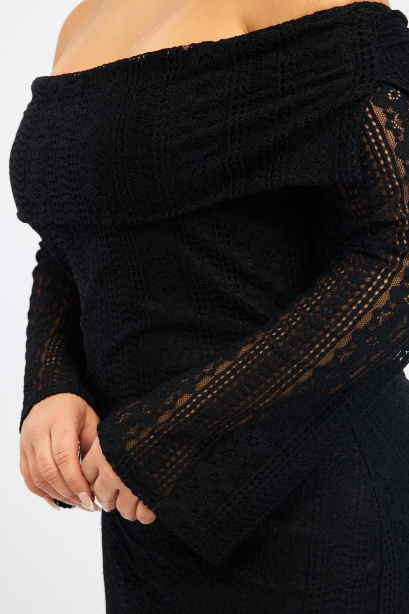 Black Lace Off Shoulder Dress for YouandAll Fashion