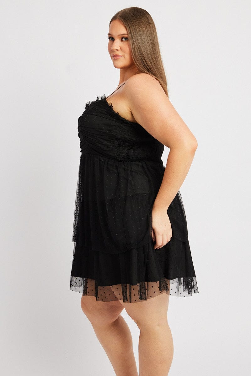 Black Tulle Frill Party Dress for YouandAll Fashion