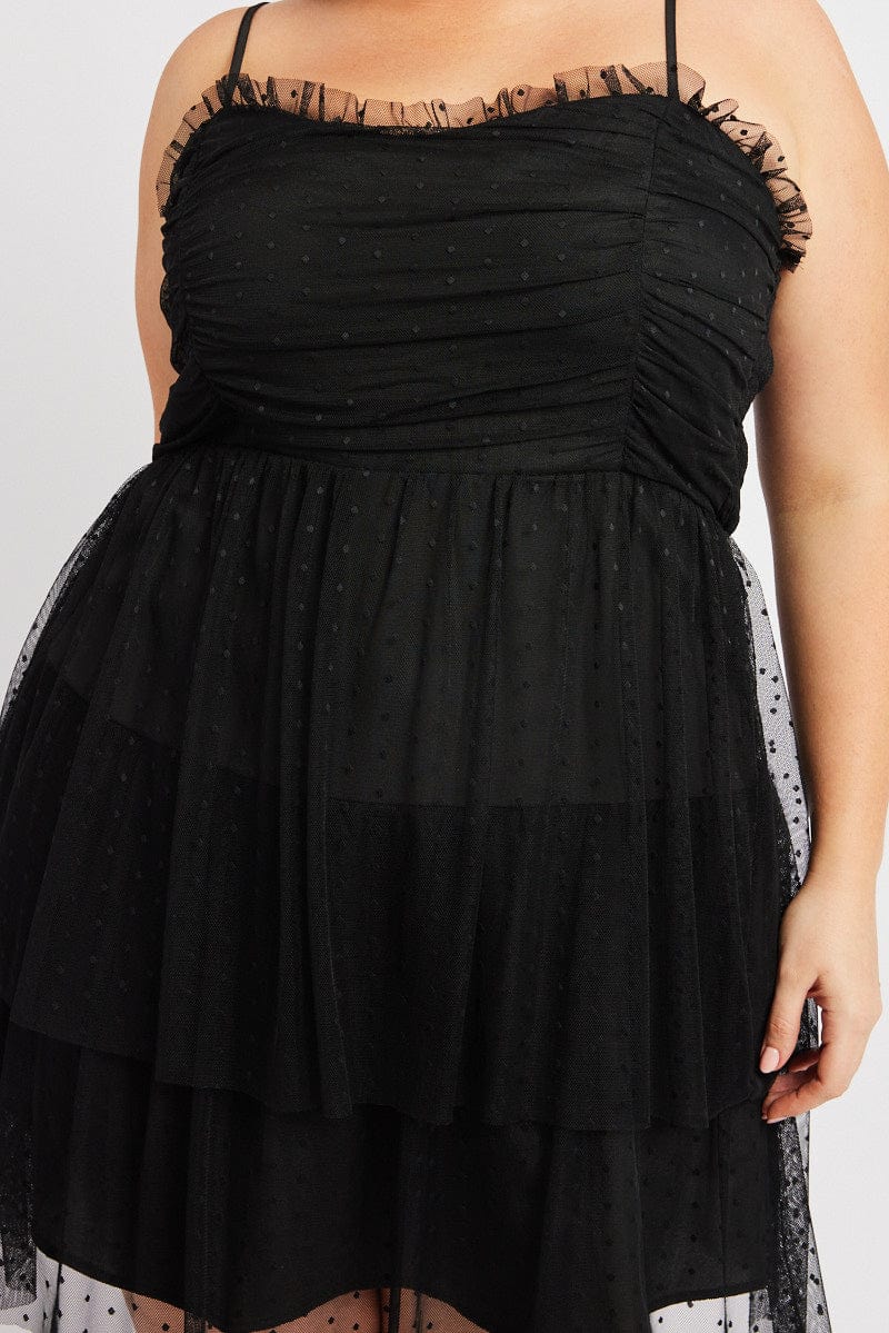 Black Tulle Frill Party Dress for YouandAll Fashion