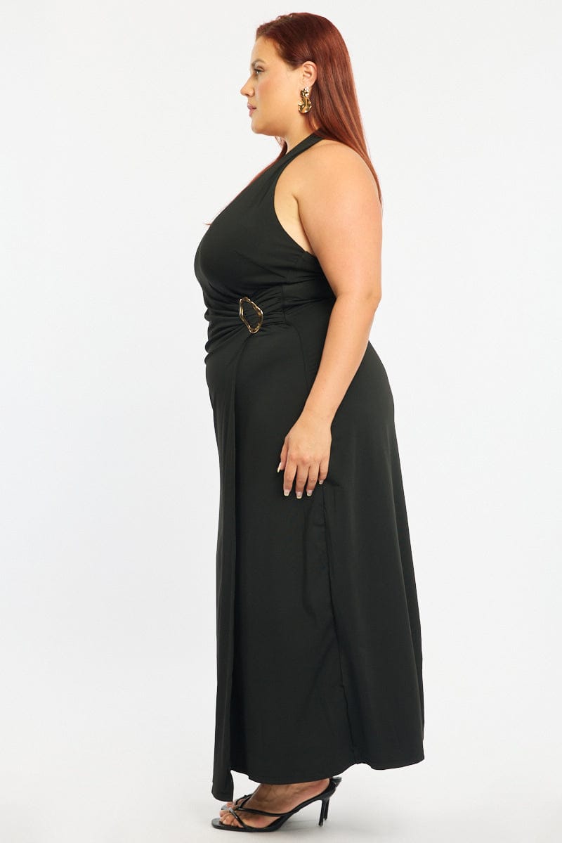 Black Maxi Dress Halter Sleeveless for YouandAll Fashion