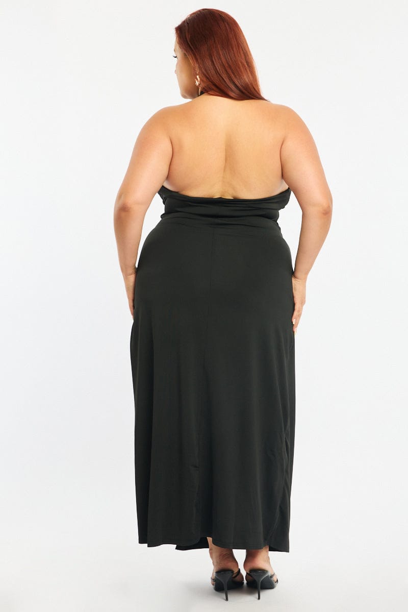 Black Maxi Dress Halter Sleeveless for YouandAll Fashion