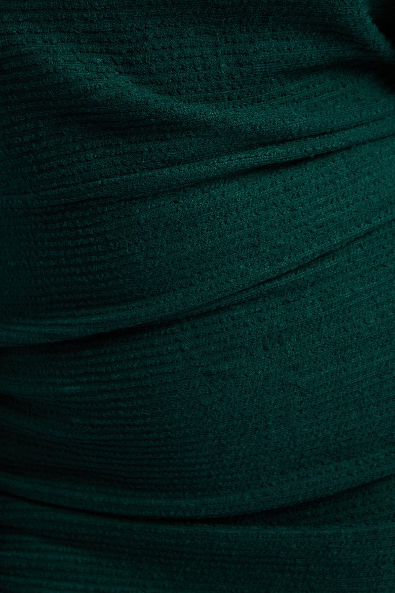 Green Mini Dress Long Sleeve Bat Wing for YouandAll Fashion