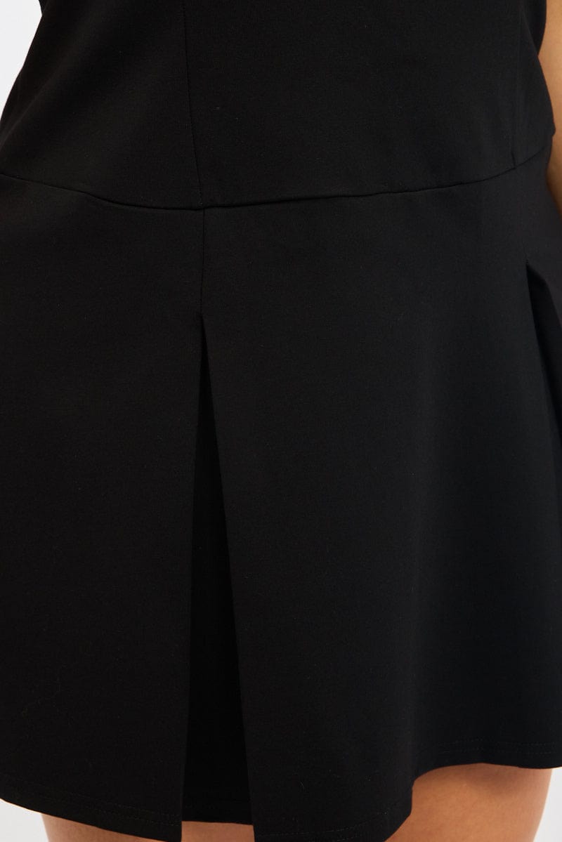 Black Halter Neck Pleated Minidress for YouandAll Fashion