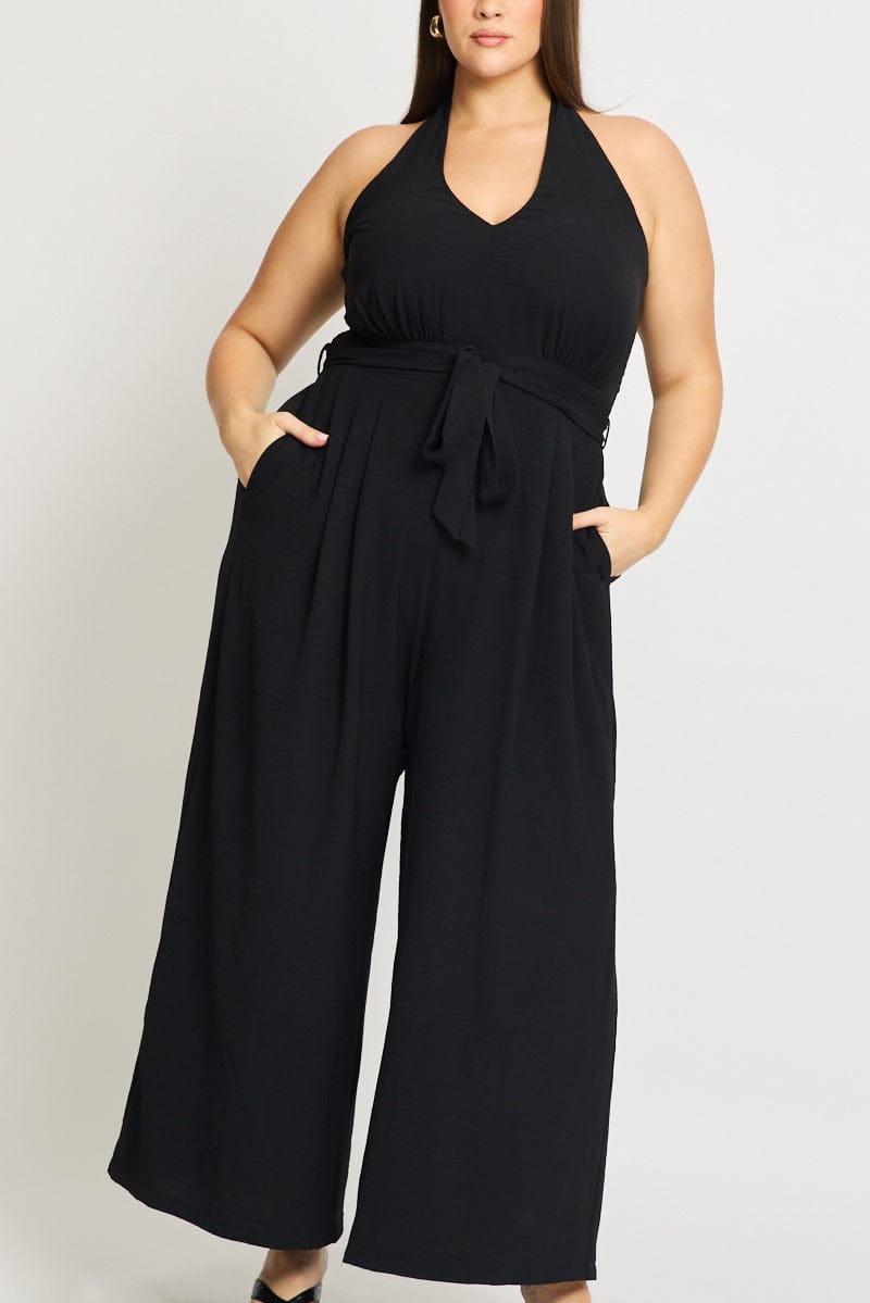 Black Halter Jumpsuit Sleeveless for YouandAll Fashion