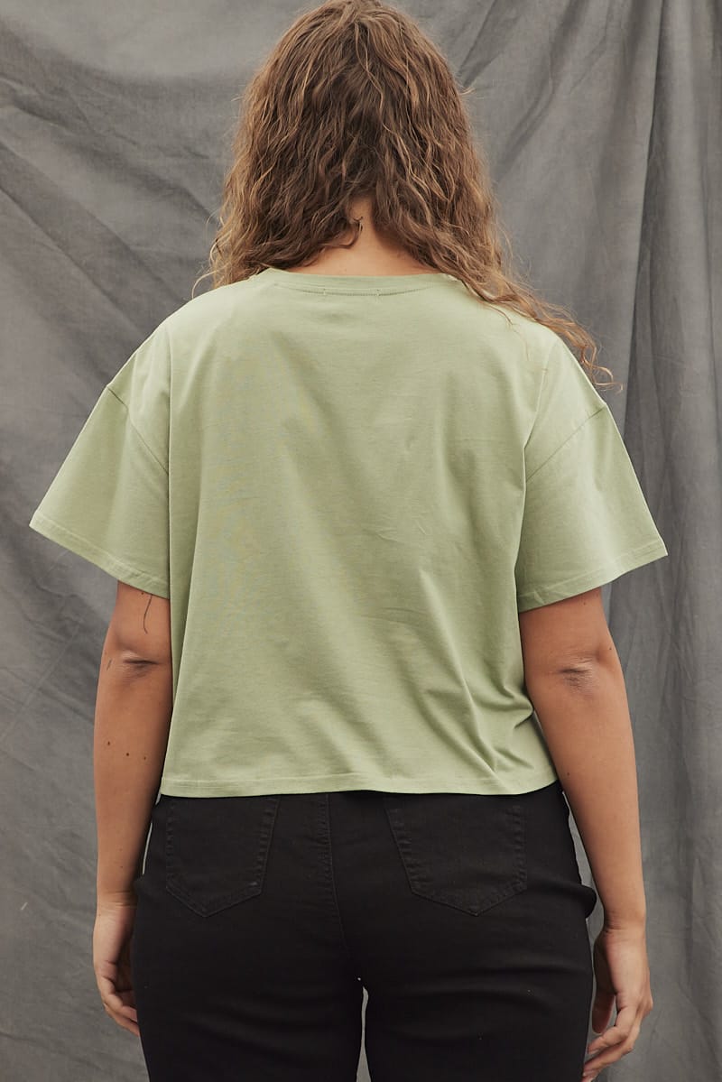Green Graphic T-shirt Short Sleeve Arizona Western for YouandAll Fashion