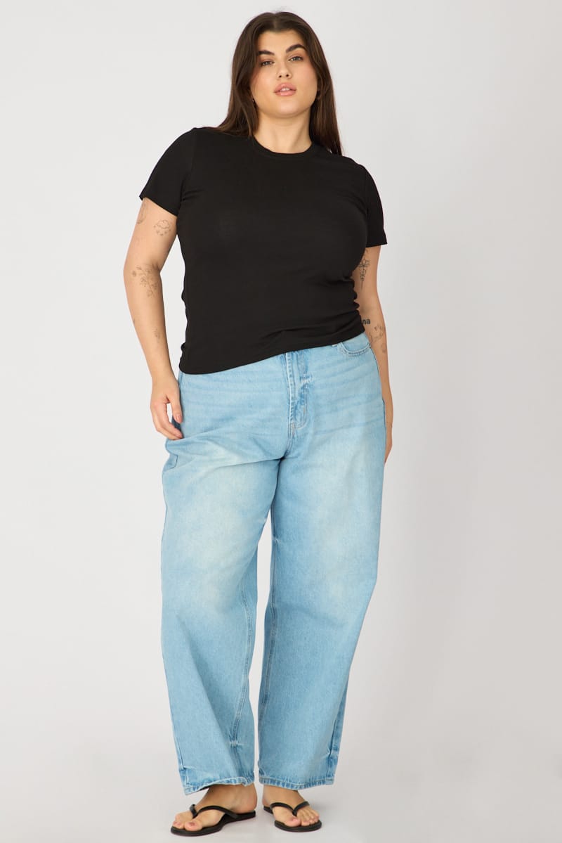 Black T-shirt Short Sleeve Cotton for YouandAll Fashion