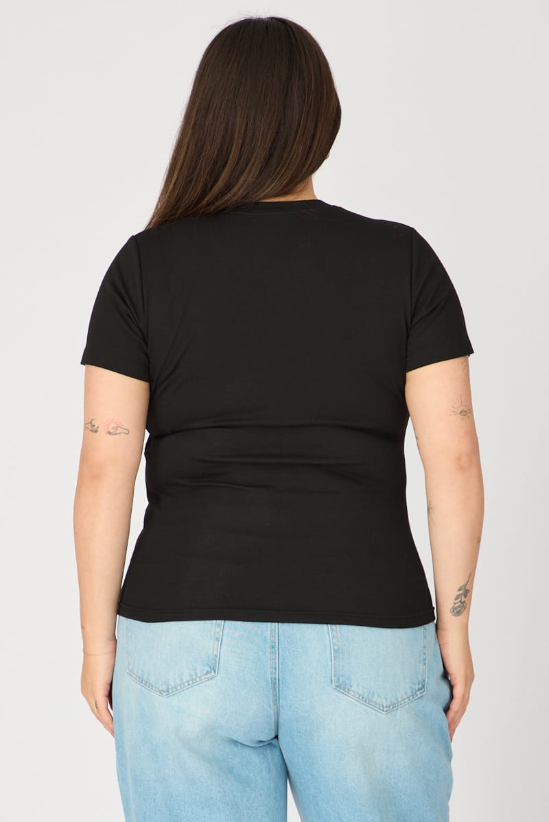 Black T-shirt Short Sleeve Cotton for YouandAll Fashion