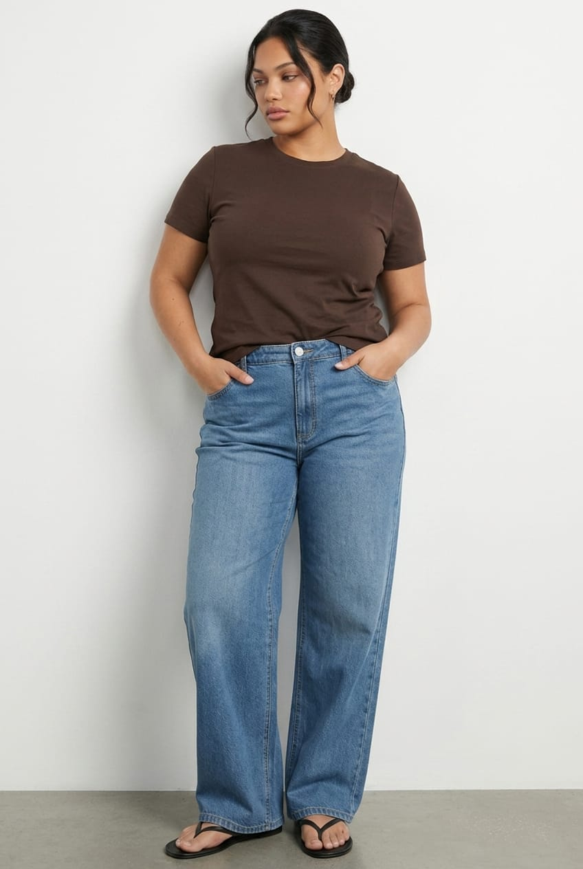 Brown T-shirt Short Sleeve Cotton for YouandAll Fashion