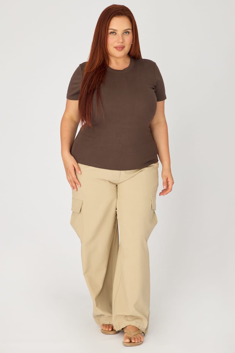 Brown T-shirt Short Sleeve Cotton for YouandAll Fashion