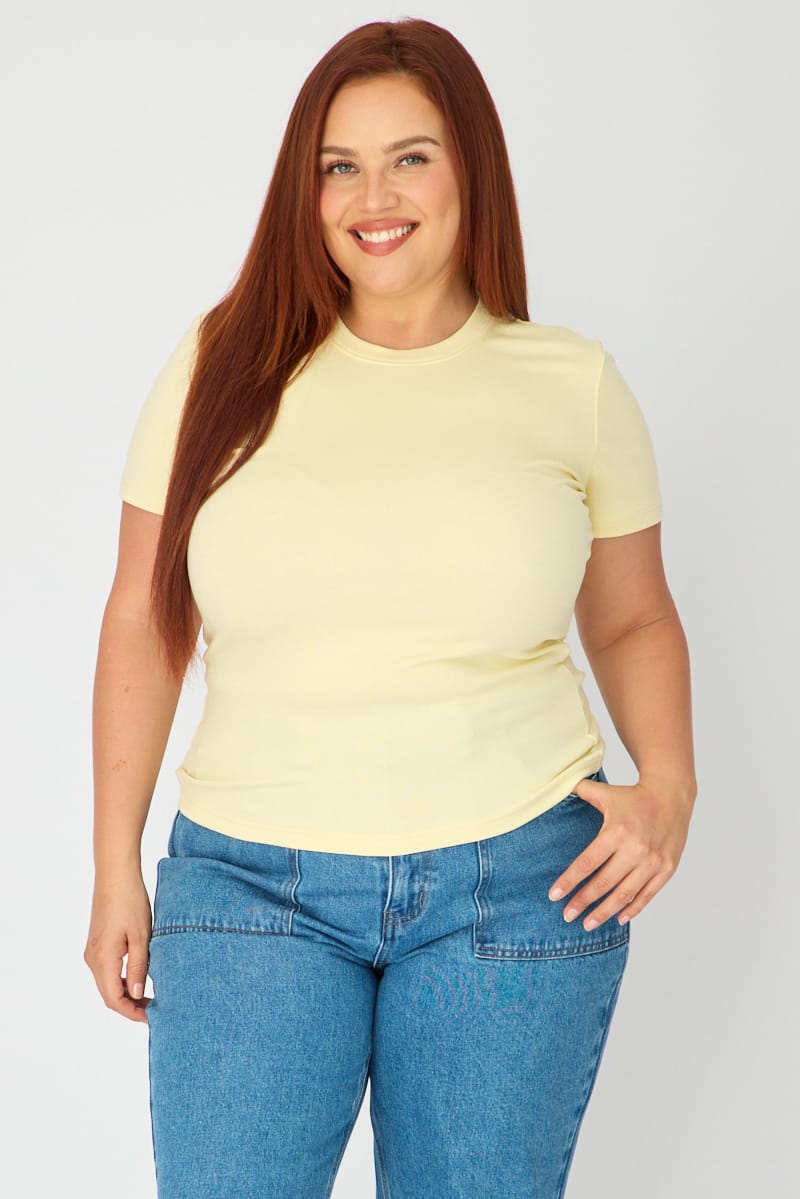 Yellow T-shirt Short Sleeve Cotton for YouandAll Fashion