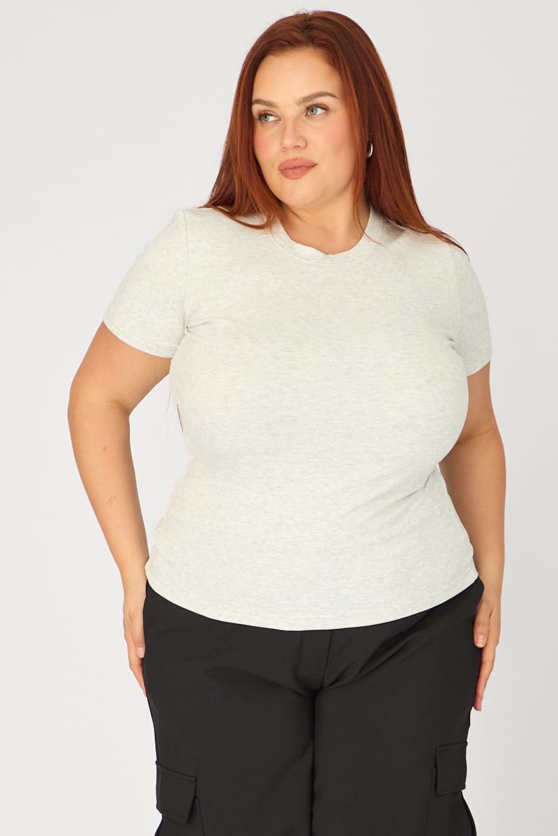 Grey T-shirt Short Sleeve Cotton for YouandAll Fashion